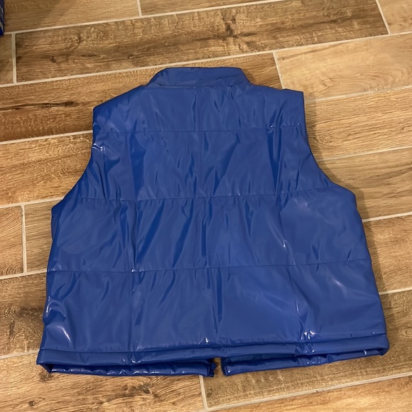 Cobalt blue plus size vest! Such a cool shiny color! - Picture 2 of 2